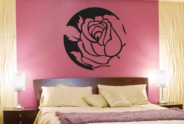Rose In Circle Wall Sticker