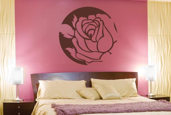 Rose In Circle Wall Sticker
