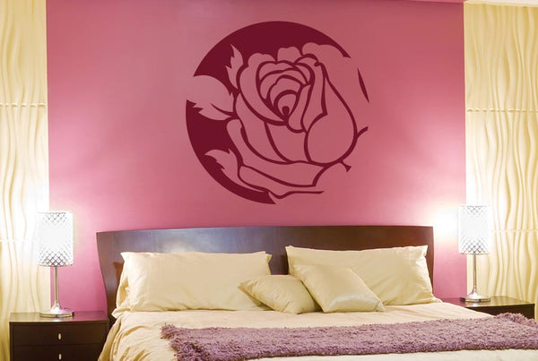 Rose In Circle Wall Sticker