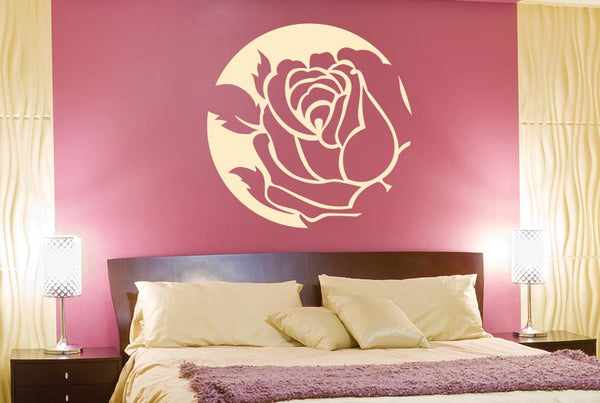 Rose In Circle Wall Sticker