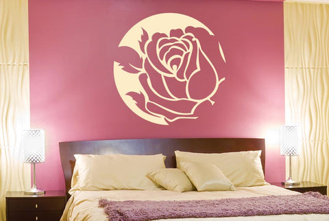 Rose In Circle Wall Sticker