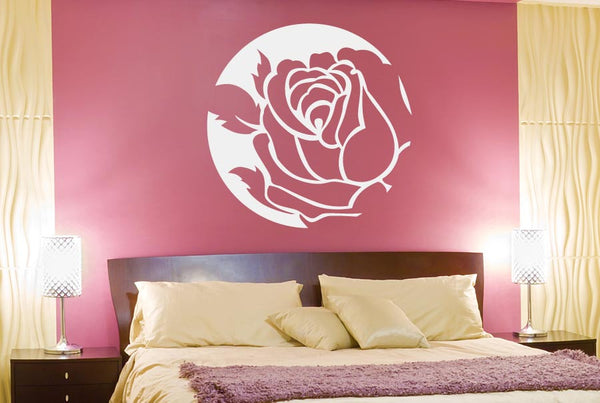 Rose In Circle Wall Sticker