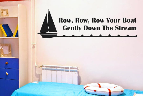 Row Your Boat Gently Down The Stream Wall Sticker