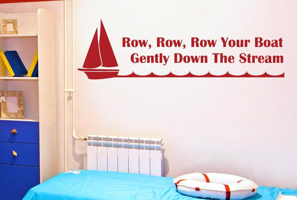 Row Your Boat Gently Down The Stream Wall Sticker