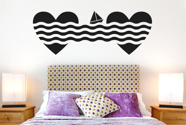 Sailing To Love Hearts Wall Sticker