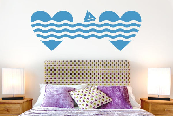 Sailing To Love Hearts Wall Sticker