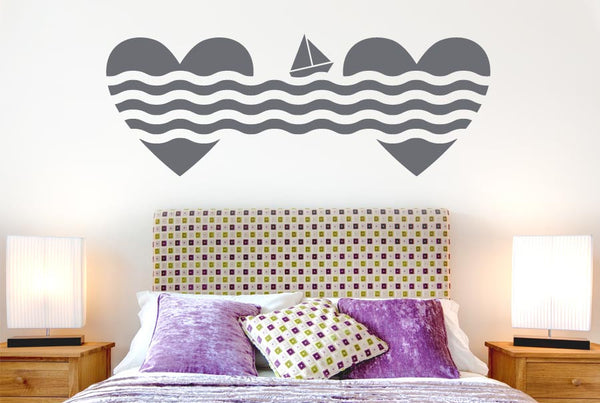 Sailing To Love Hearts Wall Sticker