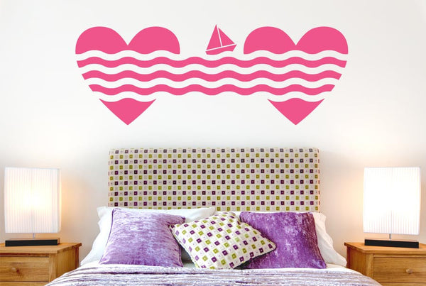 Sailing To Love Hearts Wall Sticker