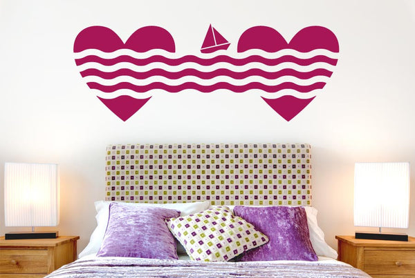 Sailing To Love Hearts Wall Sticker