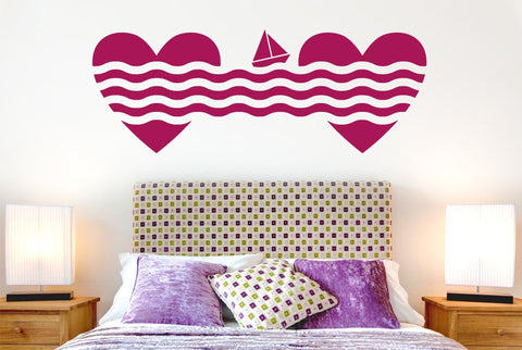 Sailing To Love Hearts Wall Sticker