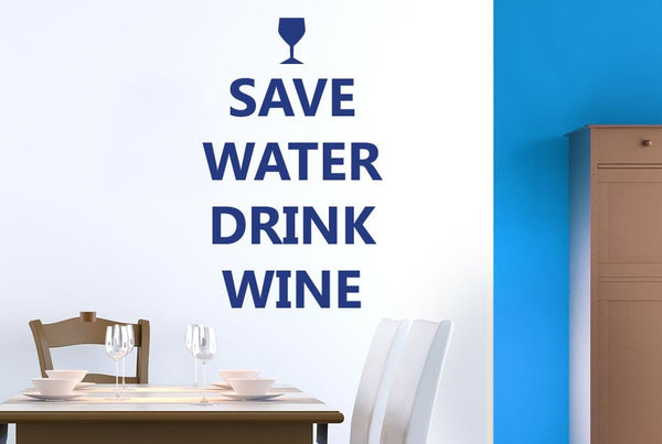 Save Water Drink Wine Wall Sticker