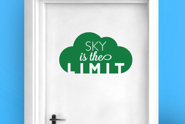 Sky Is The Limit Door Room Sticker