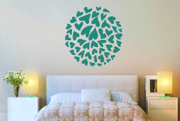 Small Hearts In A Circle Wall Sticker