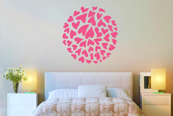 Small Hearts In A Circle Wall Sticker