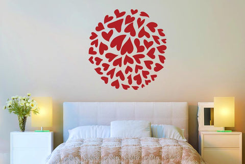 Small Hearts In A Circle Wall Sticker
