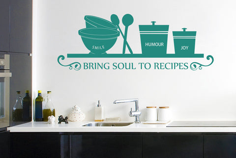 Smile Humour Joy Bring Soul To Recipes Wall Sticker