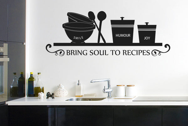 Smile Humour Joy Bring Soul To Recipes Wall Sticker