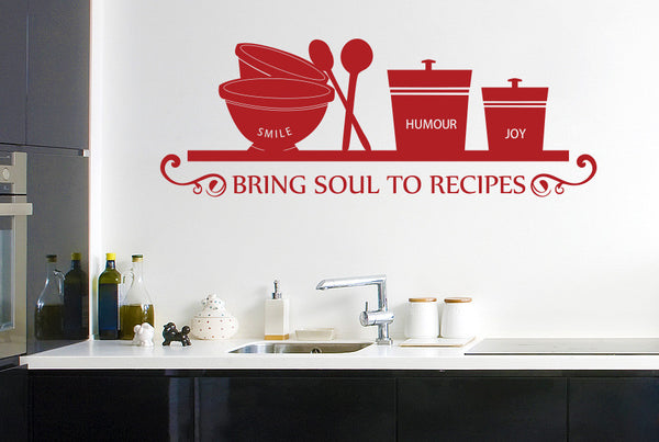 Smile Humour Joy Bring Soul To Recipes Wall Sticker