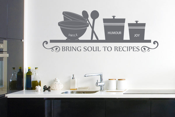 Smile Humour Joy Bring Soul To Recipes Wall Sticker