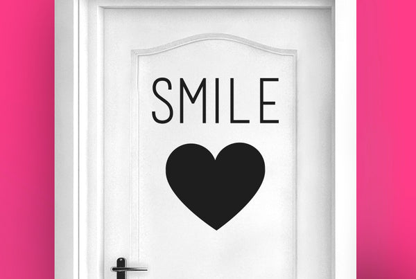 Smile With Heart Door Room Sticker