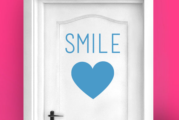Smile With Heart Door Room Sticker