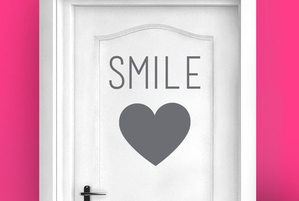 Smile With Heart Door Room Sticker