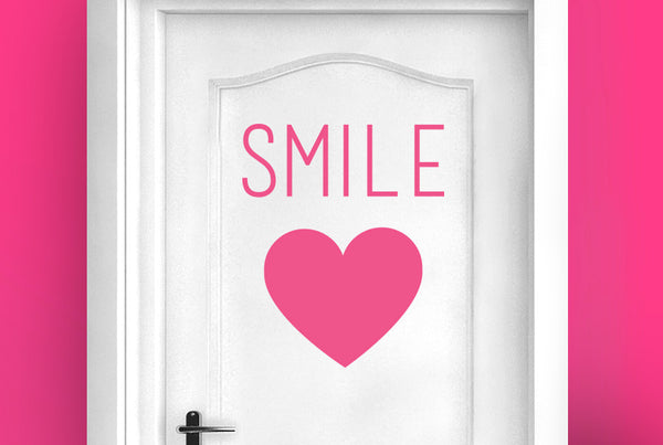 Smile With Heart Door Room Sticker