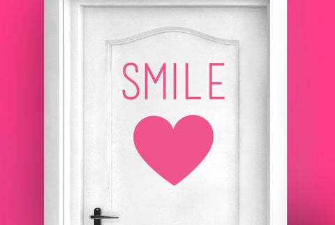 Smile With Heart Door Room Sticker