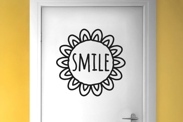 Smile Within Sunflower Door Room Sticker