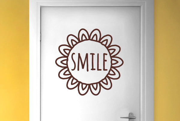 Smile Within Sunflower Door Room Sticker