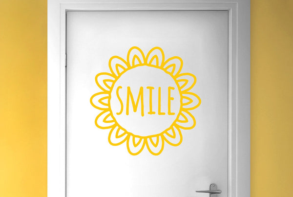 Smile Within Sunflower Door Room Sticker