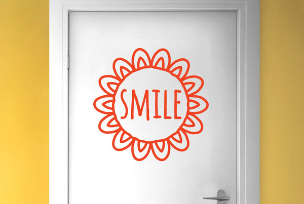 Smile Within Sunflower Door Room Sticker