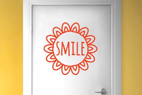 Smile Within Sunflower Door Room Sticker
