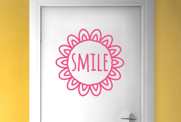 Smile Within Sunflower Door Room Sticker