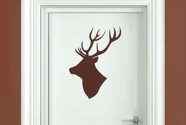 Stag Moose Head Side Profile Wall Sticker