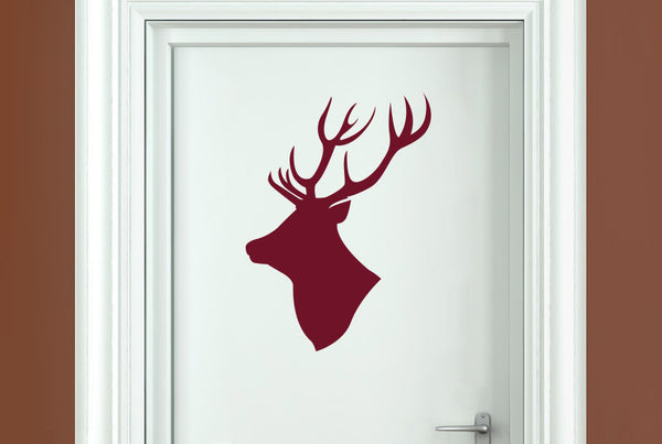 Stag Moose Head Side Profile Wall Sticker