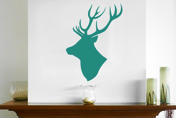 Stag Moose Head Side Profile Wall Sticker