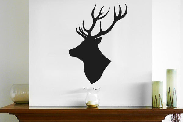 Stag Moose Head Side Profile Wall Sticker