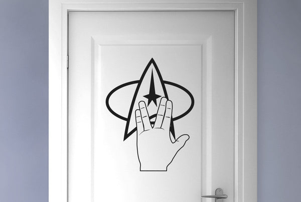 Star Trek Logo And Hand Door Room Sticker
