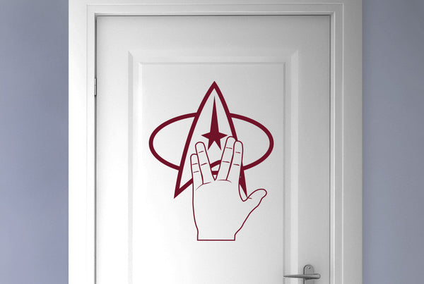 Star Trek Logo And Hand Door Room Sticker
