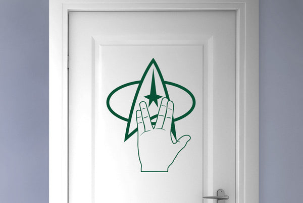 Star Trek Logo And Hand Door Room Sticker