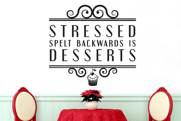 Stressed Spelt Backwards Is Desserts Wall Sticker