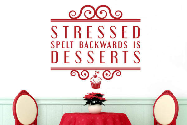 Stressed Spelt Backwards Is Desserts Wall Sticker
