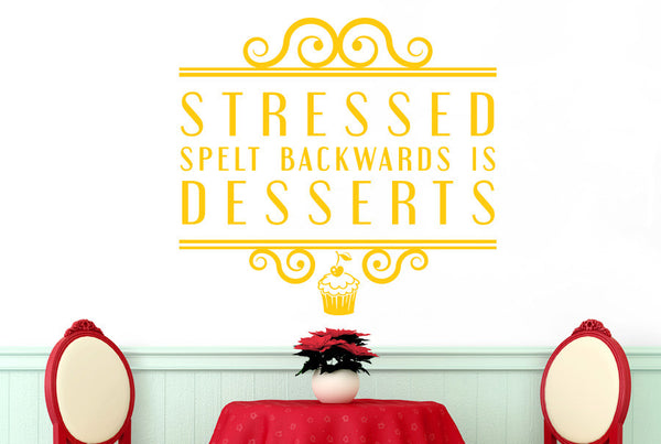 Stressed Spelt Backwards Is Desserts Wall Sticker