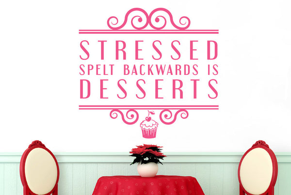 Stressed Spelt Backwards Is Desserts Wall Sticker