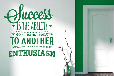 Success Is The Ability To Fail Wall Sticker