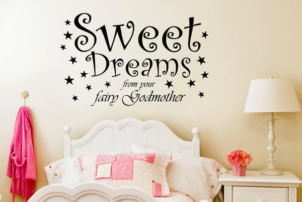 Sweet Dreams From Your Fairy Godmother Wall Sticker
