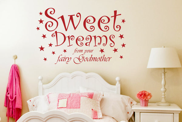 Sweet Dreams From Your Fairy Godmother Wall Sticker