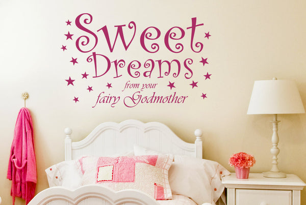 Sweet Dreams From Your Fairy Godmother Wall Sticker