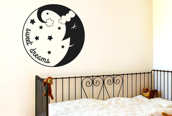 Sweet Dreams Sleeping Moon Wall Sticker